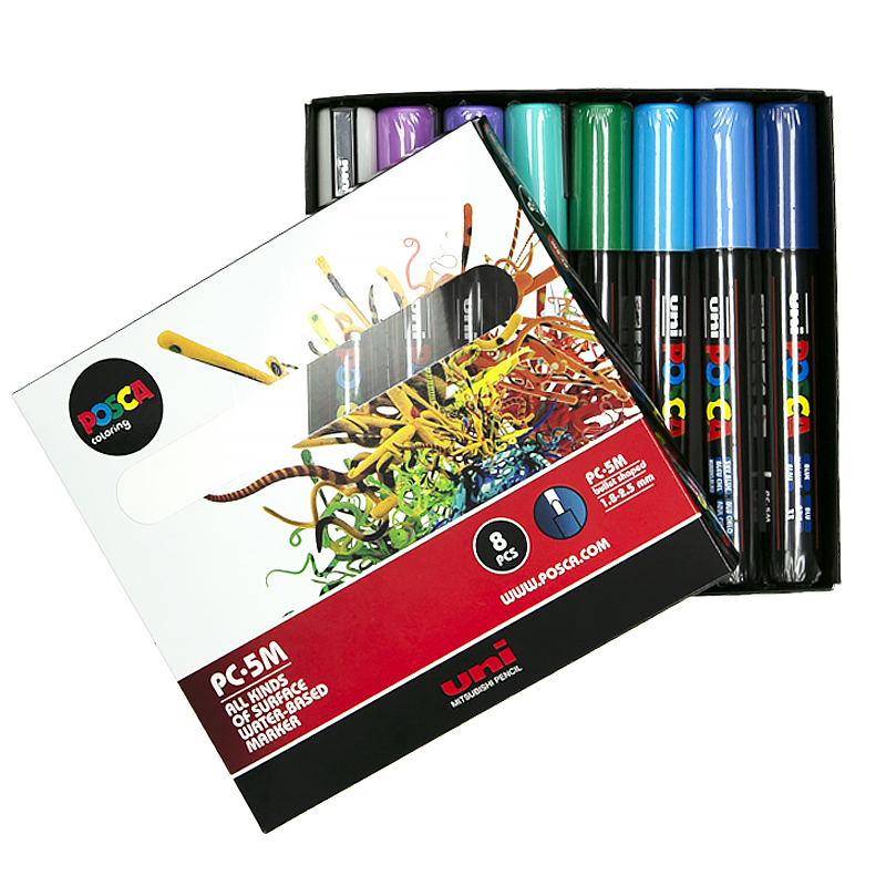 Posca Moon Zestaw markerów POSCA PC-5M 8 szt. - Moon - Storm Plastyczny